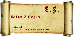 Raits Zulejka névjegykártya